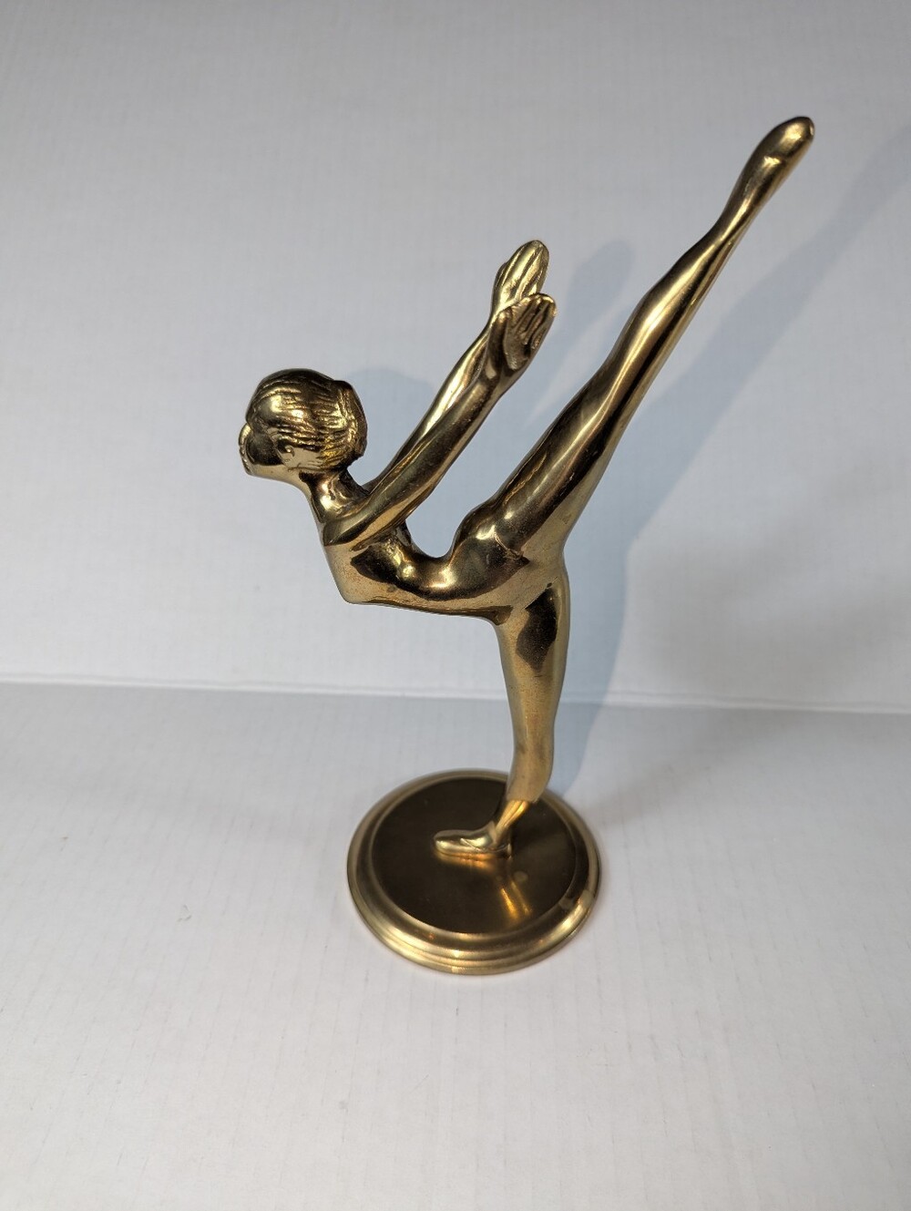 Vintage Brass Ballerina Gymnast Figurine / Art Deco Style